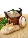 Washtub with bath salt Royalty Free Stock Photo