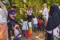 Wasini island, Kenya, AFRICA - February 26, 2020: Little local children begging for sweets from tourists on Wasini