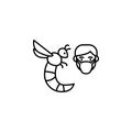 Wasp, allergic face icon. Element of problems with allergies icon. Thin line icon for website design and development, app