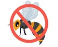 Wasp Bee Hornet vector illustration - set of household pests in cartoon style