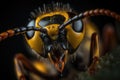 The wasp head. A striking macro shot. Generative AI Royalty Free Stock Photo