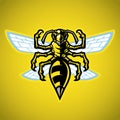 Wasp hornet mascot Royalty Free Stock Photo