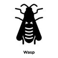 Wasp icon vector isolated on white background, logo concept of W