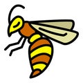 Wasp insect icon, outline style Royalty Free Stock Photo