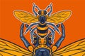 Wasp mascot vector illustration cartoon style