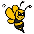 Wasp stinging doodle kawaii. doodle icon image