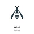 Wasp vector icon on white background. Flat vector wasp icon symbol sign from modern animals collection for mobile concept and web