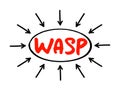 WASP - Weighted Average Selling Price acronym, business concept with arrows