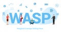 Wasp weighted average selling price concept with big word or text and team people with modern flat style - vector