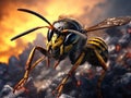 Wasps or Vespa affinis Made With Generative AI illustration
