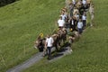 Wassen, Switzerland, September 15 2018: Ceremonial driving down of cattle