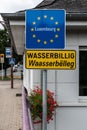 Wasserbillig, Mertert Grand Duchy of Luxembourg - Sign at the entrance of Wasserbillig at the German Luxembourg border