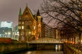 Wasserschloss is the most famous building in Speicherstadt district, Hamburg, Germany Royalty Free Stock Photo