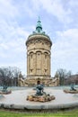 Wasserturm Tower with Fountain in Mannheim