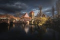 Wasserturm, Weinstadel and Henkerbrucke bridge at Pegnitz River - Nuremberg, Bavaria, Germany Royalty Free Stock Photo