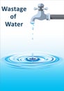 Wastage of water Vector illustration