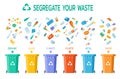 Garbage sorting and segregation. Waste management concept