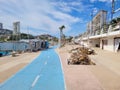 Waste along the Waterfront: The Fisherman's Walk and Bike Path in Acapulco Royalty Free Stock Photo