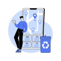 Waste app for citizens isolated cartoon vector illustrations.