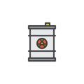 Waste barrel filled outline icon Royalty Free Stock Photo