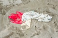 Waste on the beach Royalty Free Stock Photo