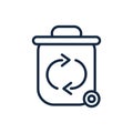 Waste bin recycle ecology environment icon linear