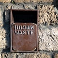 Waste bin in the wall in Old Jaffa, israel Royalty Free Stock Photo