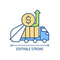 Waste collection business profitability RGB color icon Royalty Free Stock Photo