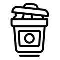 Waste collection container icon outline vector. Household trash bin Royalty Free Stock Photo