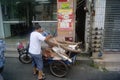 Waste collection tricycle, in China