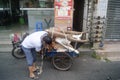 Waste collection tricycle, in China