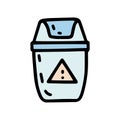 waste container color vector doodle simple icon