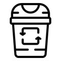 Waste container icon outline vector. Rubbish recycling
