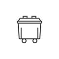 Waste container line icon