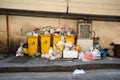 Waste containers with full of waste