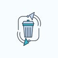 waste, disposal, garbage, management, recycle Flat Icon. green and Yellow sign and symbols for website and Mobile appliation.
