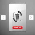 waste, disposal, garbage, management, recycle Glyph Icon in Carousal Pagination Slider Design & Red Download Button