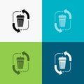 waste, disposal, garbage, management, recycle Icon Over Various Background. glyph style design, designed for web and app. Eps 10 Royalty Free Stock Photo