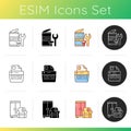 Waste disposal icons set