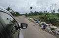 Waste dump along the road in the Amazon, South America Royalty Free Stock Photo