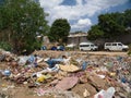 Waste dump of plastic bottles showing environmental destruction and need for recycling Ethiopia