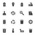 Waste, garbage vector icons set Royalty Free Stock Photo