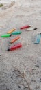waste gas lighters, made of colorful plastic Royalty Free Stock Photo