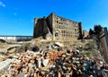 Victorian stone mill ruin in, Bradford, Yorkshire, UK Royalty Free Stock Photo