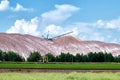 Waste heaps - with salt dumps of a place of accumulation of potash production wastes Royalty Free Stock Photo