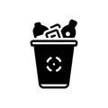 Black solid icon for Waste, worthless and in vain