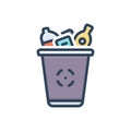 Color illustration icon for Waste, worthless and in vain