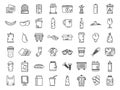 Waste icons set outline vector. Garbage food Royalty Free Stock Photo