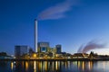 Waste Incineration Plant In The Evening Royalty Free Stock Photo