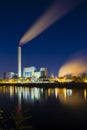 Waste Incineration Plant At Night Royalty Free Stock Photo